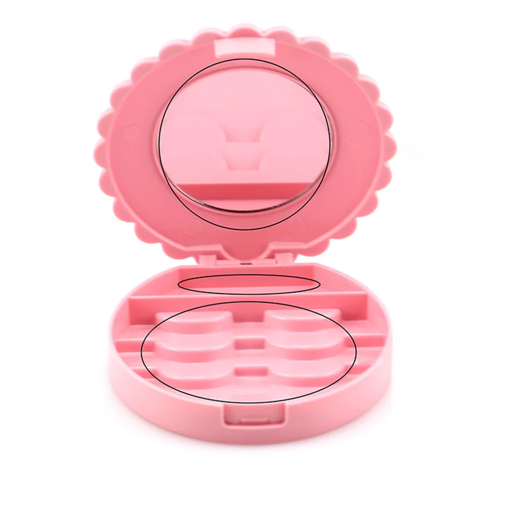 まつげケース ポータブル化粧鏡ケース 環境に優しいつけまつげセットボックス シックなリボンデザイン 女性の友人へのギフト