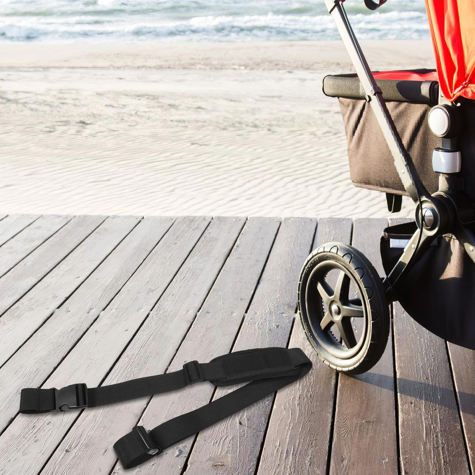 กระเป๋าเป้สะพายหลังสำหรับรถเข็นเด็ก 2 ชิ้น: สายรัดปรับได้สำหรับเด็ก สายจับรถเข็นเด็กอเนกประสงค์พร้อมแผ่นรองไหล่ สายรัดมือจับรถเข็นเด็ก