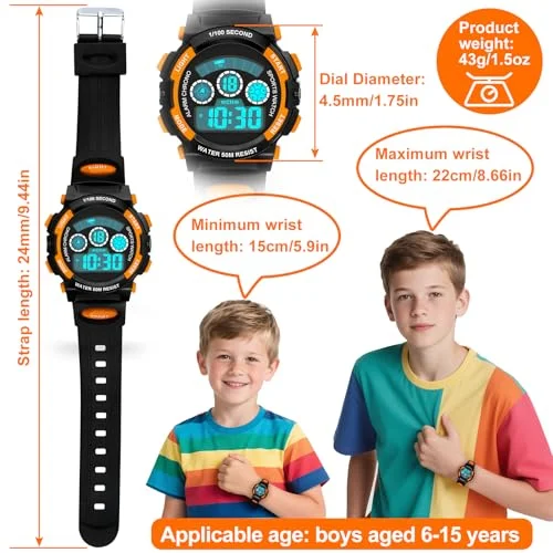 Socico Children's Watch Multi Functional Night Light Timing Sports Student Electronic Watch