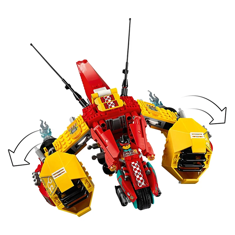 11541pcs Monkie Kid Series Cloud Jet Building Blocks Dronecopter Aircraft Speed Motorbike Bricks Toys For Children Boys Gifts