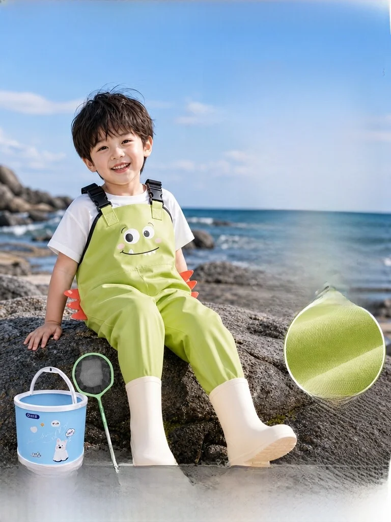 fishing-source-children's-wetsuit-rain-boots-sea-exploration-suit-baby-water-play-clothes-surfing-pants-jumpsuit-rain-shoes