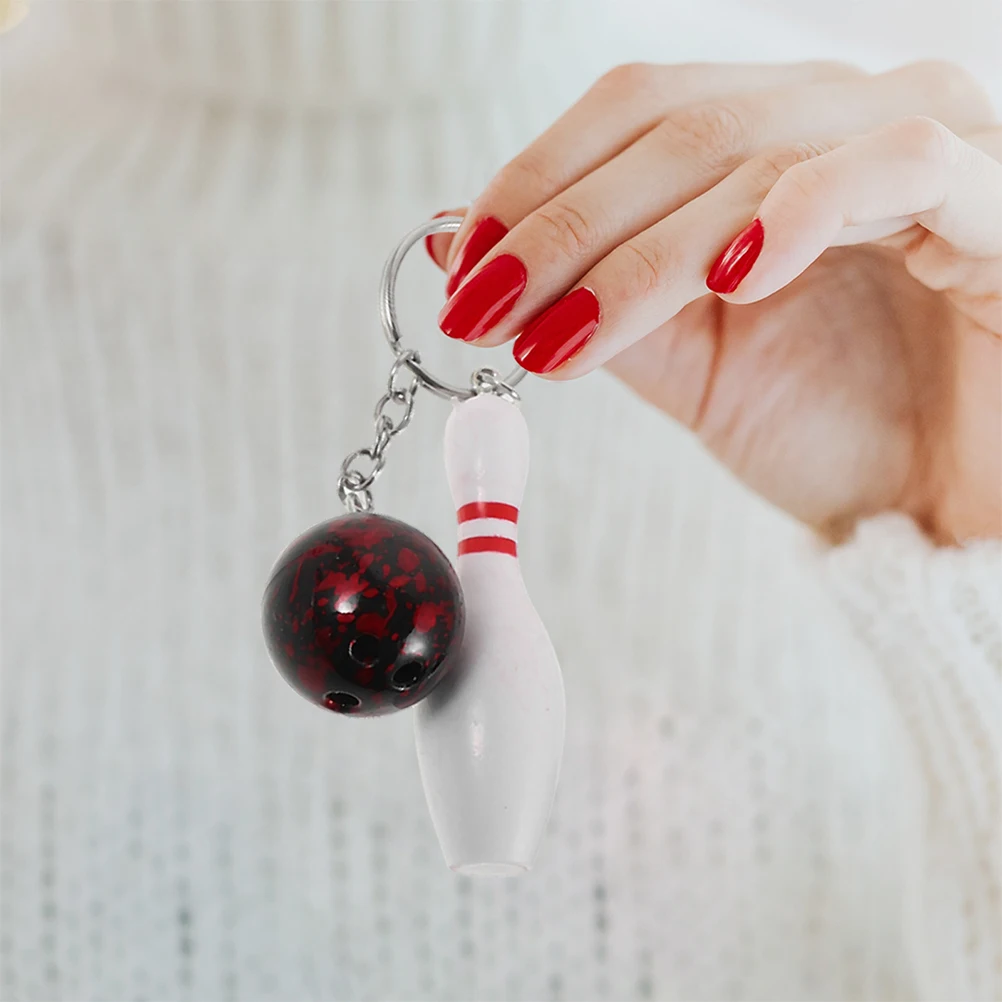 

8 Pcs Bowling Keychain Ring Jewelry Party Favors Hanging Ornament Decorations Crafts