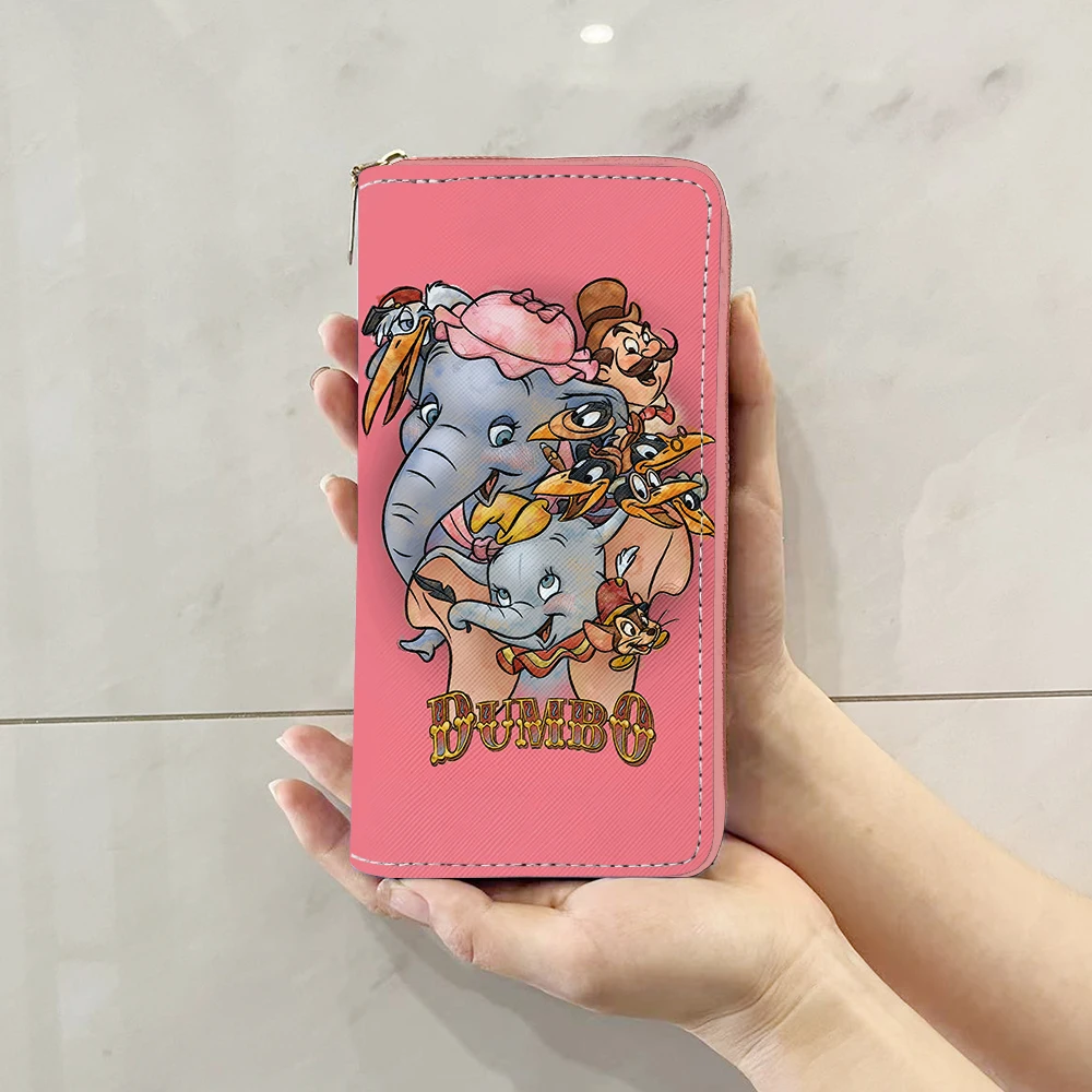 Disney Dumbo Elephant W5599 Anime teczki portfel kreskówka zamek błyskawiczny portmonetka casualowe portmonetki pudełko na karty torebka prezent