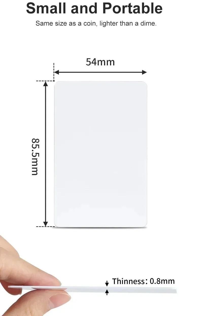 10pcs 13.56MHz NFC RFID Blank White PVC Card MF S50 IC Smart Tag Printable Waterproof Door Access Control System