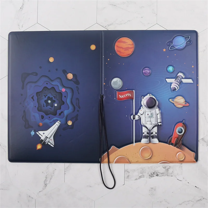 Porta pasaporte para hombre con estampado de astronauta espacial, tarjetero de identificación para niñas y niños, funda para pasaporte y billetes de viaje, envío directo