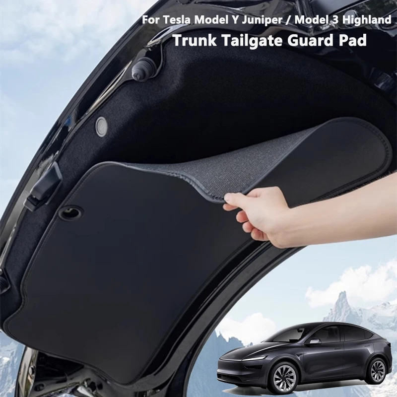 

For Tesla Model Y Juniper / Model 3 Highland Trunk Tailgate Guard Pad Leather Trunk Protective Anti-dirty Pad Car Accessories