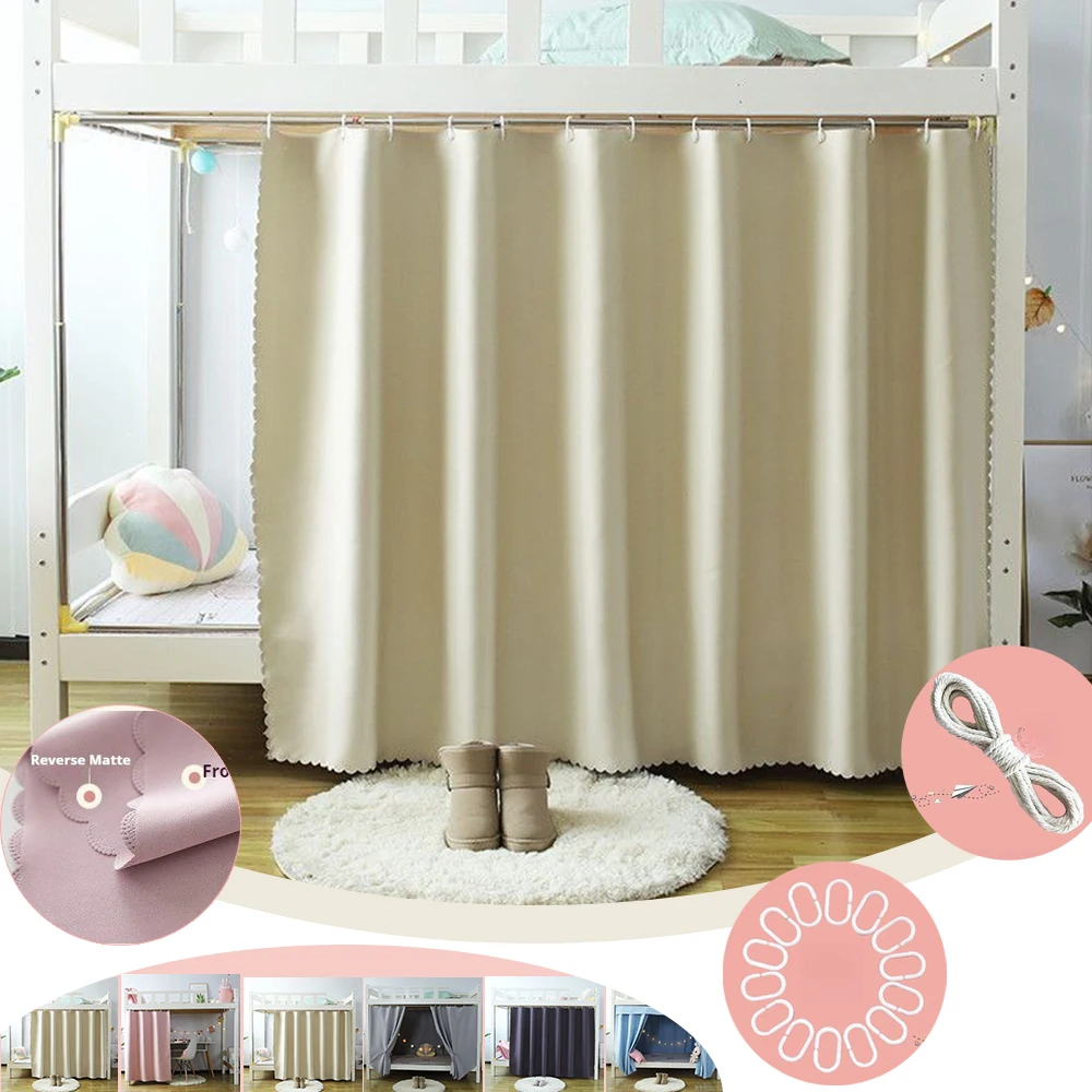 

1PC Student Dormitory Bed Curtain Light Blocking Thickened Underlay Women's Bedroom Square Mosquito Net Curtains Cortina De Cama