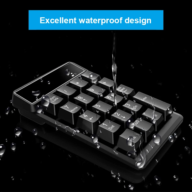 2.4G لوحة المفاتيح الرقمية اللاسلكية يشعر الميكانيكية 19 مفاتيح Numpad مفاتيح عدد لوحة المفاتيح الرقمية السلكية لأمهام المحاسبة الكمبيوتر لوحة المفاتيح #2