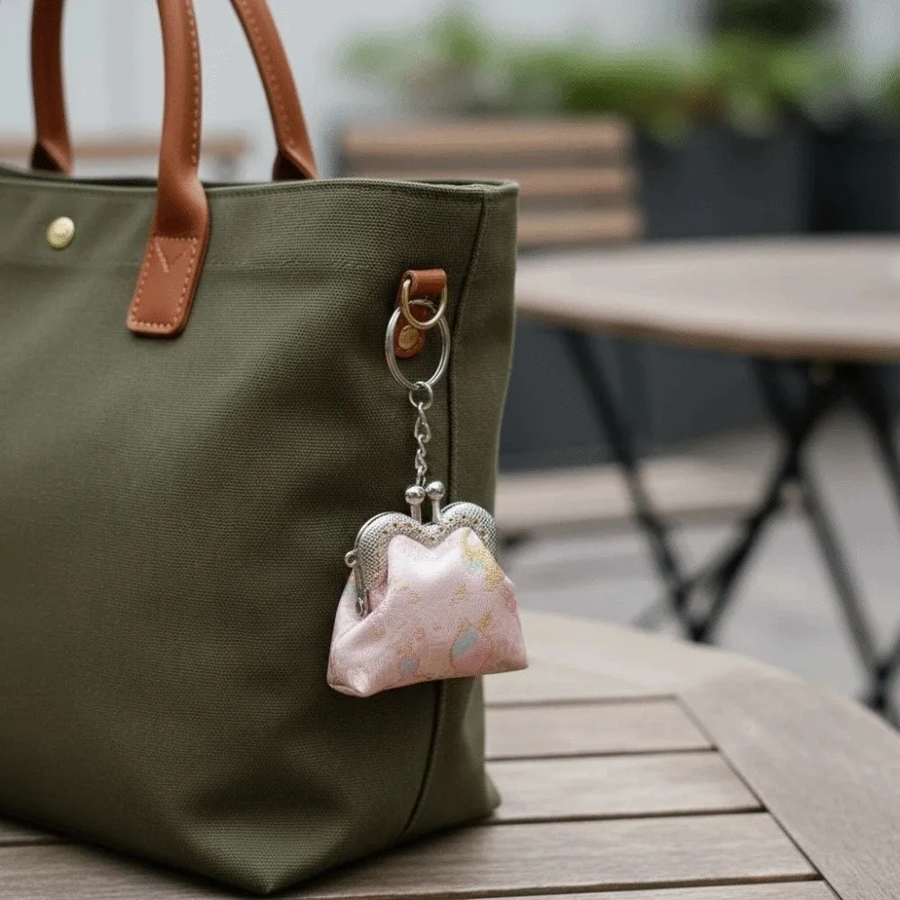 

Creative Embroidered Brocade Coin Purse Small Pocket Thickened Cotton Mini Pouch Portable Polyester Key Ring Packet Girls