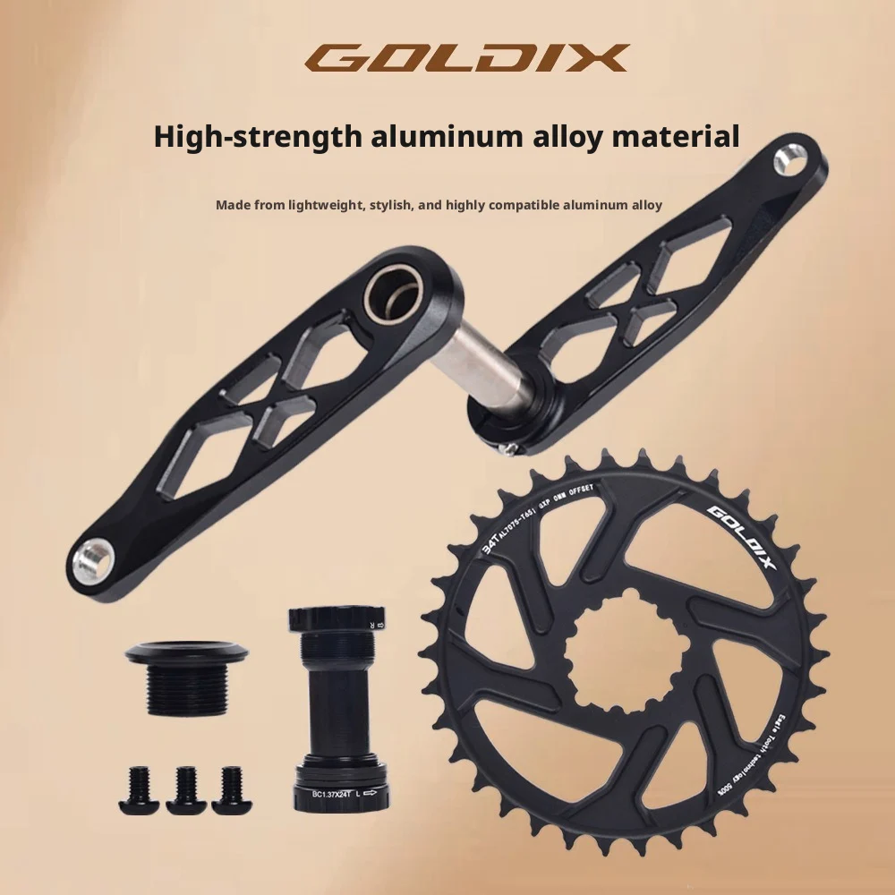 GOLDIX MTB Crankset 160/170/175mm Mountain Bike Crank Narrow Wide Chainring 32/34/36/38T 7/12S Bicycle Crankset Sprocket For - view 2
