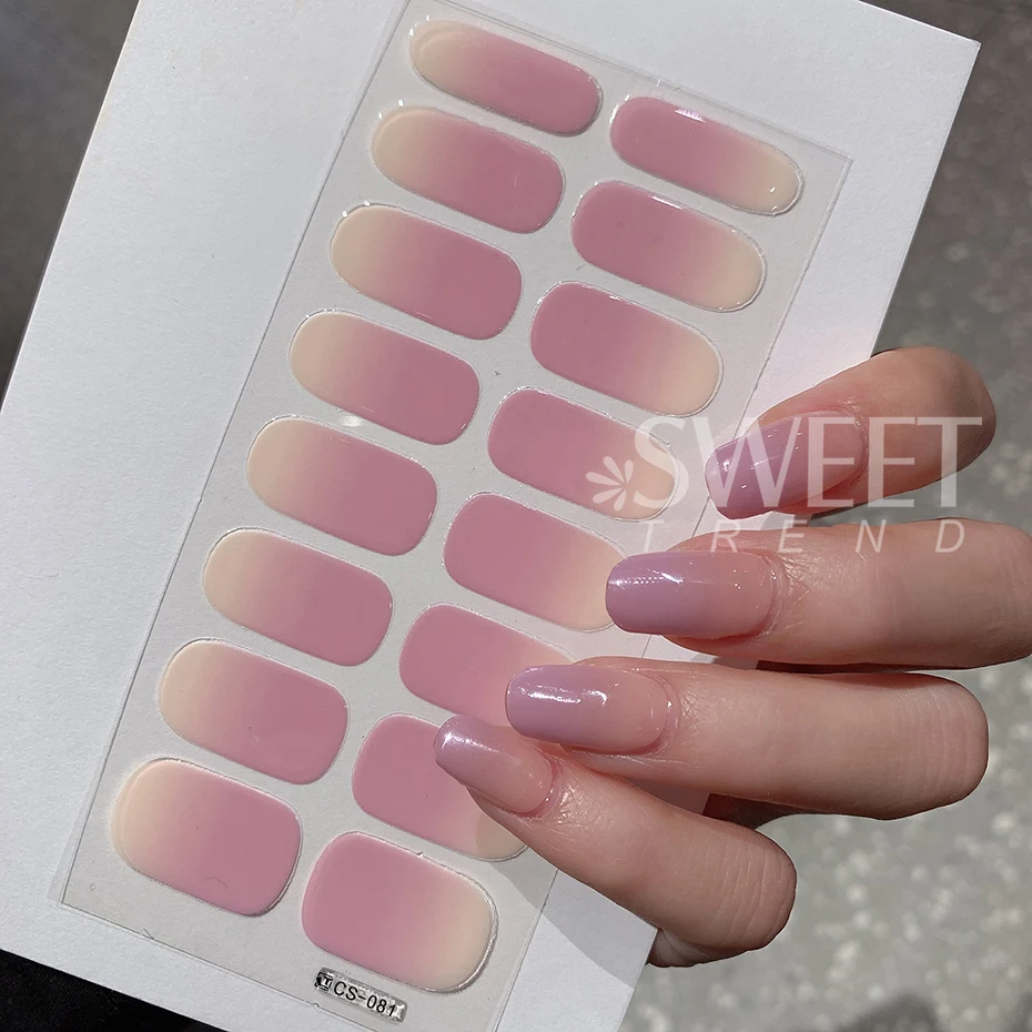 6 sztuk/zestaw pieczenie za darmo stałe gradientowe pełne pokrycie naklejka do paznokci paski łatek paski lakieru do paznokci okłady dla kobiet Manicure dekoracje