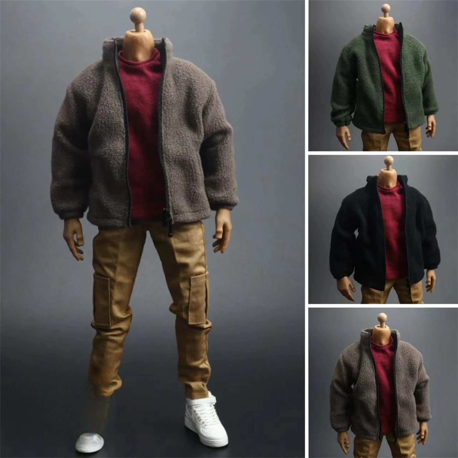

1/6 Scale Fleece Coat Jacket Coat Clothes Model Fit 12'' Male Man Action Figure