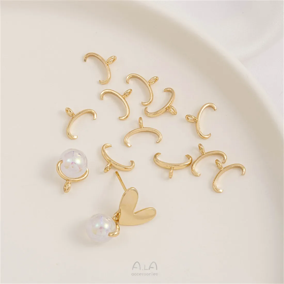 14 К Золотой Рог Лук Коготь Пряжка Семена Дыни Зажим Пряжка Из Бисера Ручная Работа DIY Подвесная Пряжка Из Бисера Ювелирные Аксессуары Материалы