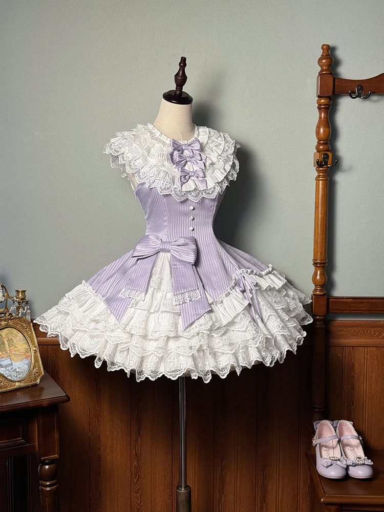 Pre-Order ~ Sweet Lolita JSK Dress Layered Ruffle Casual Mini Party Dress ~ Miss Tsundere by Alice Girl