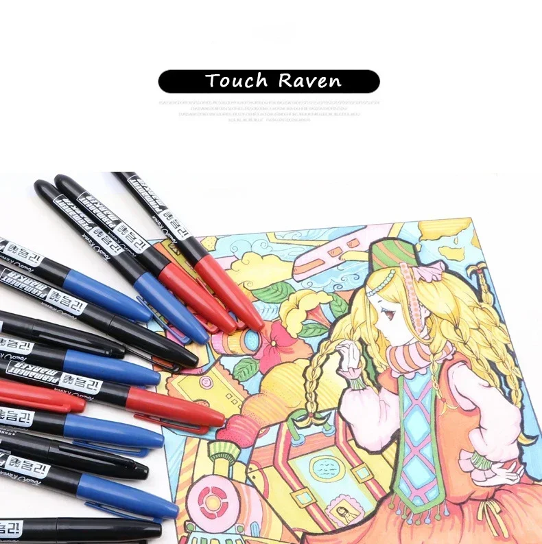 6-20 Teile/satz Permanent Marker Stift Feine Spitze Wasserdichte Marker Dünne Spitze Rohe Spitze Schwarz Blau Rot Tinte 1,5mm Feine Farbe Marker Stifte – Detail 4