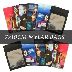 10pcs 1g Reusable Ziplock Mylar Bags Smell-proof Pouches Irregular Printed Mini Plastic Packing Pouch Spice powder Storage Bag