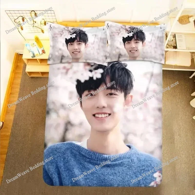 Xiao Zhan HD Poster Pillowcase+ Duvet Cover Single Dormitory Student Knit Zan Zan Lifestyle Photos Double Bedding Set