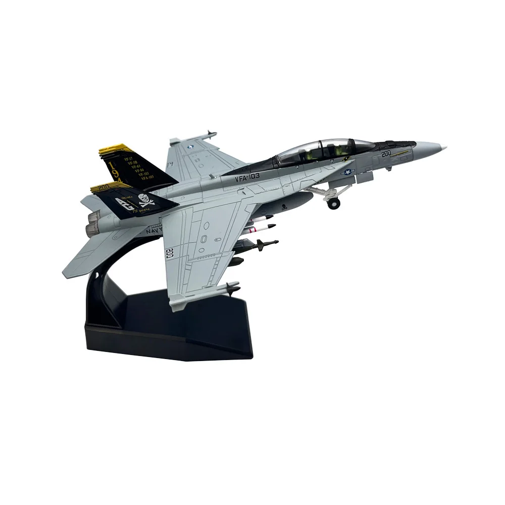 Super Hornet Strike Fighter Plane Toy, 1:100 Escala, F-18, F18, VF103, Aviões a Jato, Metal Militar, Modelo Diecast, Coleção Presente