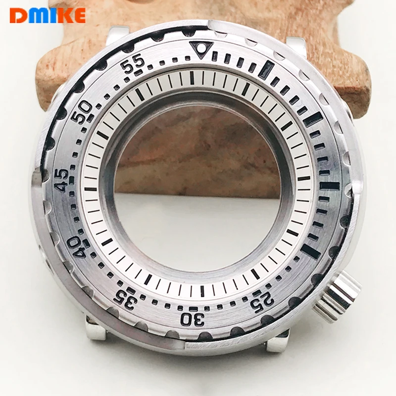 47mm Tuna Canned Watch Case Sapphire Crystal Glass Case Fit For NH34 NH35 NH36 7S26 Movement Transparent Back Cover Watch Cases