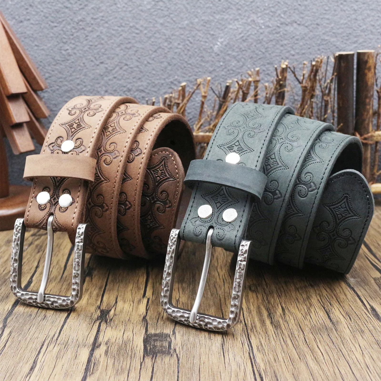 new-top-grain-cowhide-retro-brushed-color-crazy‑horse-leather-men-hand-carved-western-belt-fashion-riem