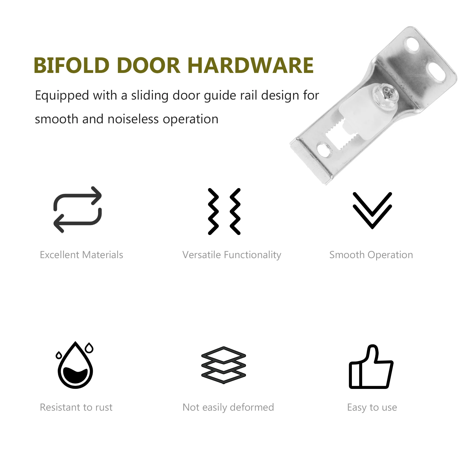 

2 Sets Sliding Bi Fold Guide Rail Stainless Steel Folding Track Bifold Sliding Door Hardware Pivot Door