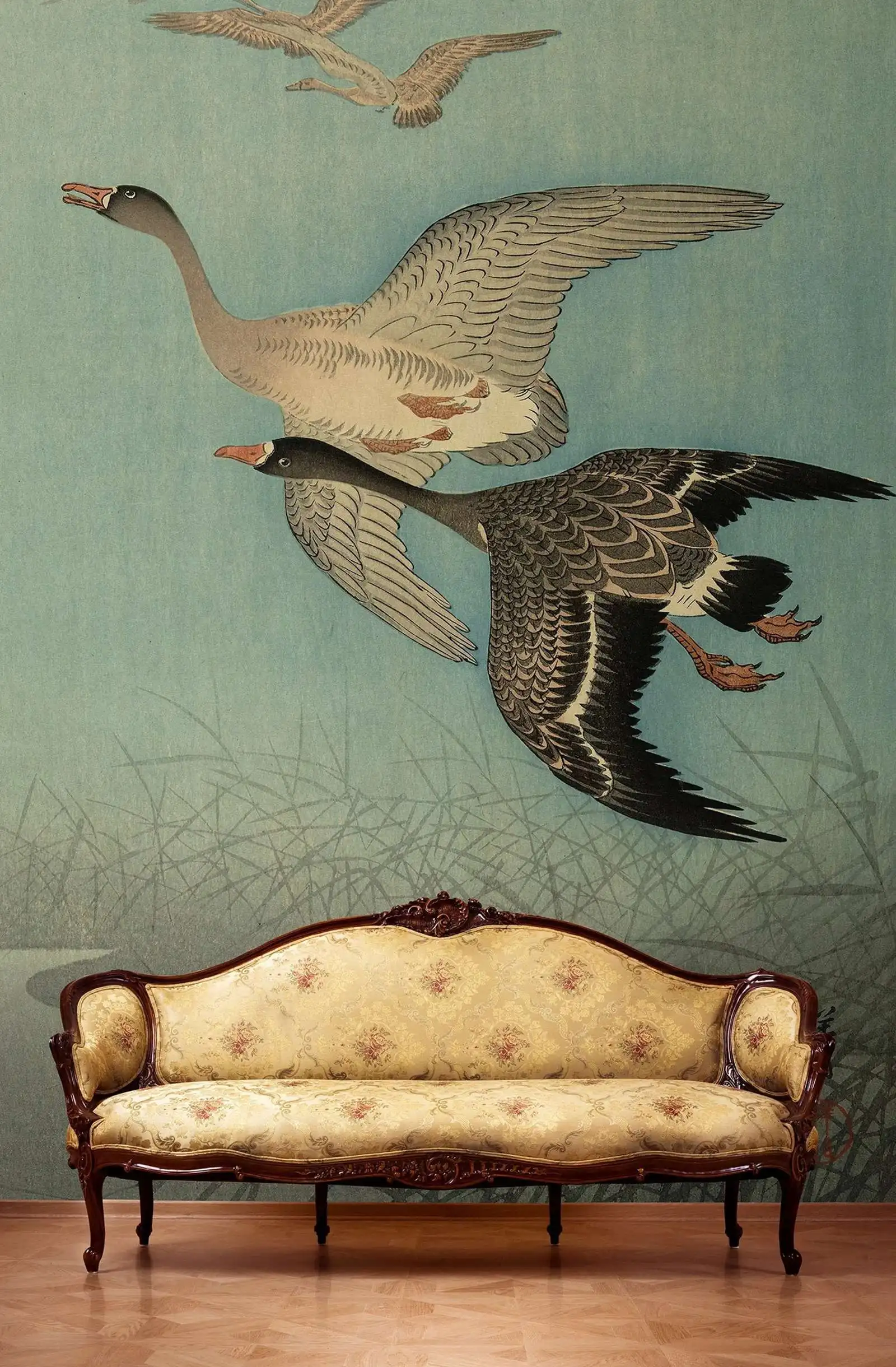 Flying Birds Vintage Regular Wallpaper,Large Size Animal Wall Mural For Home Decoration,Wall Art,Traditional Non-woven Papers