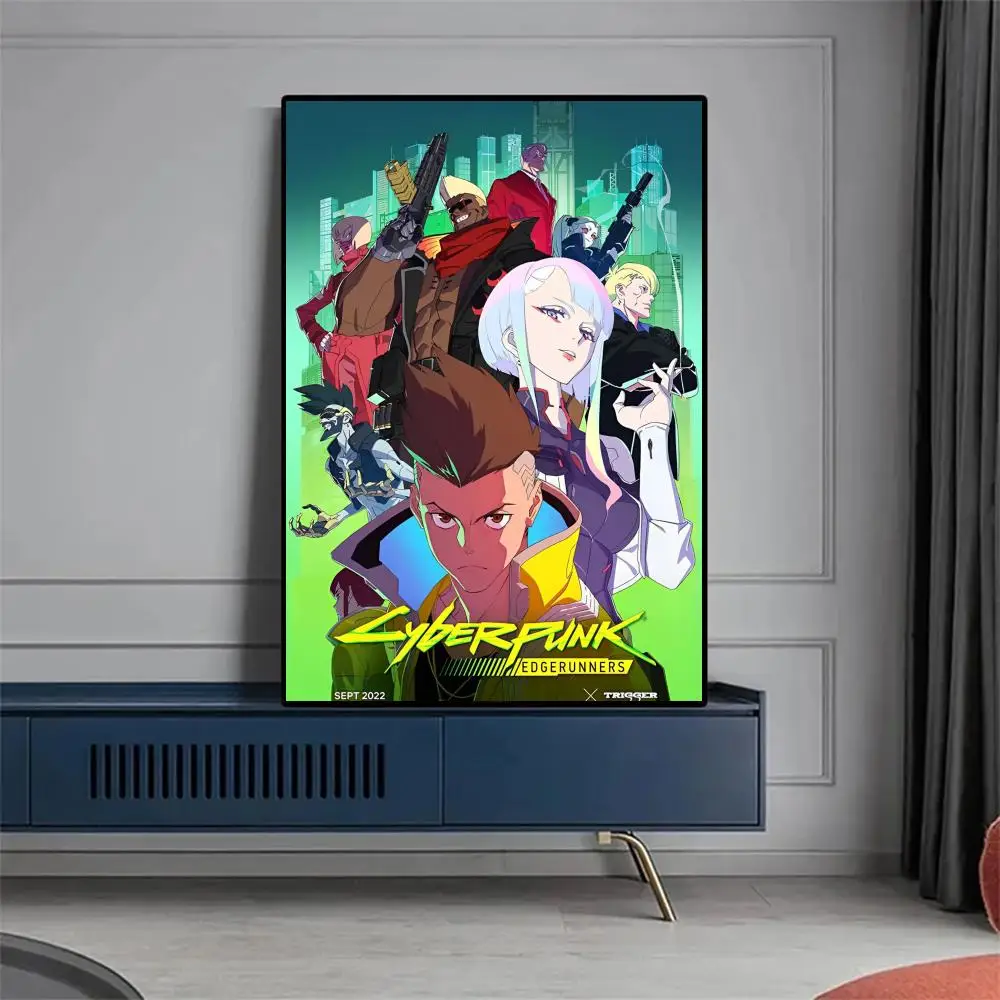 1pc Cyberpunk Edgerunners Anime Poster Paper Print Home Bedroom Entrance Bar Cafe Art Painting Decoration