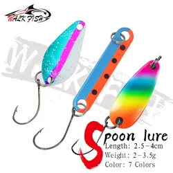 WALK FISH 1PCS Trout Spoon Bait 2g 3g 3.5g Metal Fishing Lure With Single Hook Hard Bait Lures Trout Perch Chub Salmon