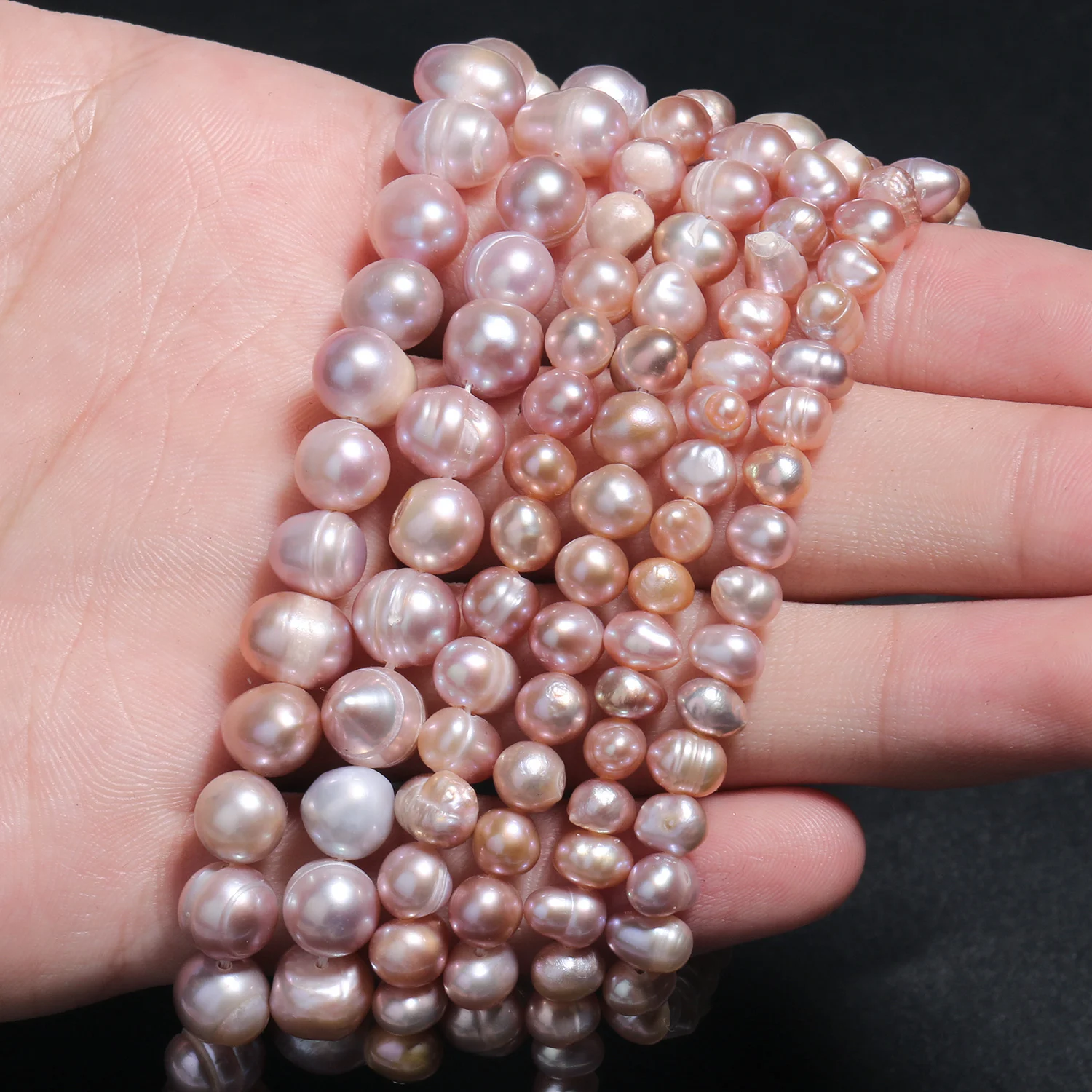 4-9mm Irregular Natural Purple Freshwater Pearls Beads Round Cultured Pearls For DIY Elegant Women Handmade Bracelet Accessories