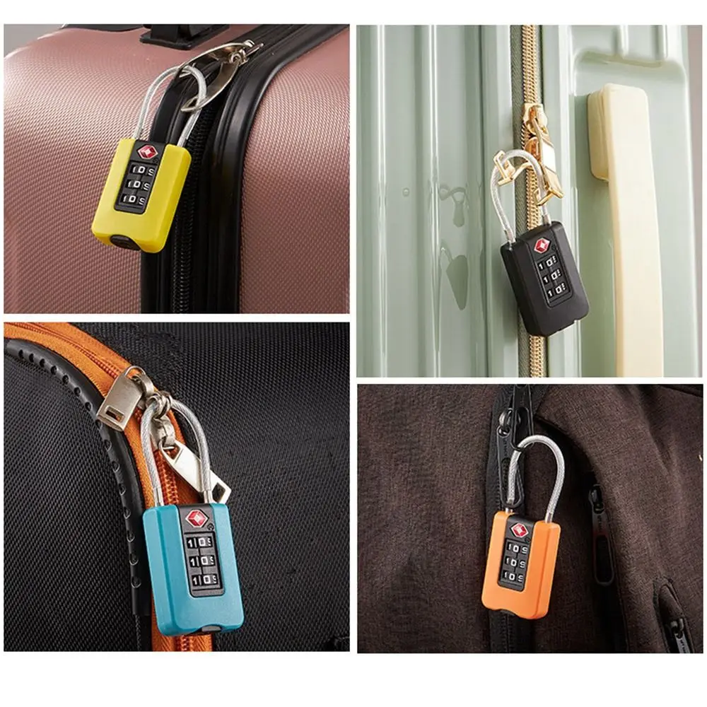 Creative Contrast Color TSA Customs Wire Rope Code Lock valigia da viaggio portatile lucchetto per bagagli lucchetto antifurto per armadietto