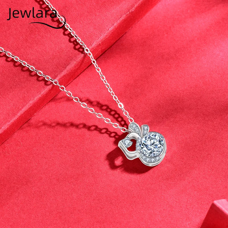 Jewlara 925 Sterling Silver Moissanite Pendant, Gourd Necklace, Collarbone Necklace, Fashion Jewelry