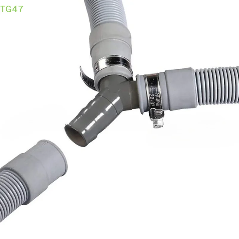 [HM] 2 قطعة خرطوم تصريف الغسالة Y-نوع المخفض موصل بلاستيكي لتوصيل الأنابيب الانقسام محول ثلاثي الاتجاهات