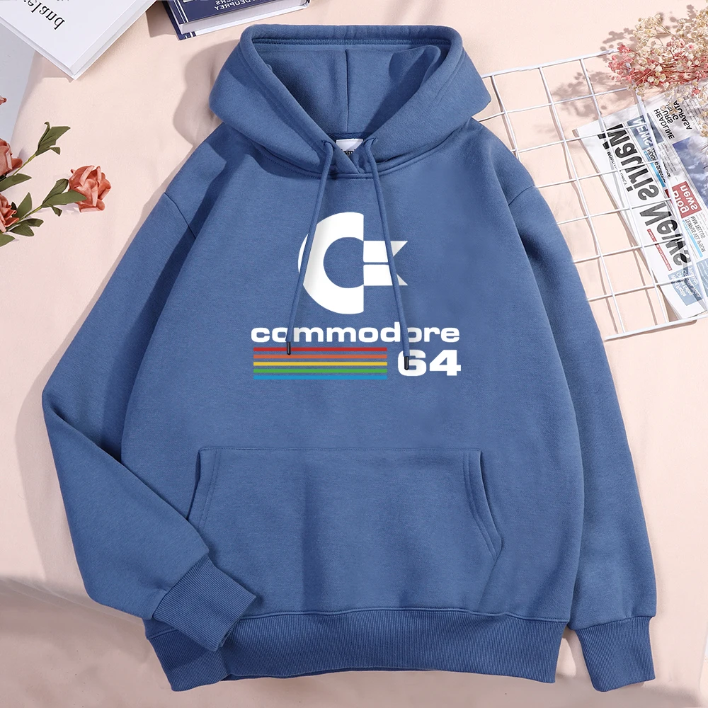 

Commodore 64 Fun Logo Prints Men Women Hoodie New Pocket Streetwear Harajuku Crewneck Hoodies Fashion Fleece Couple Clothing