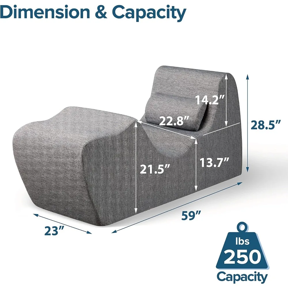 Zero Gravity Chaise Lounger/Foam Recliner for Living Room/Ergonomic Positioning for Better Relaxation/Pillow Included/NoAssembly