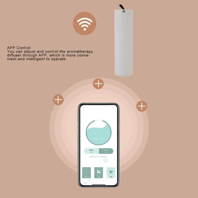 200ML Waterless Essential Oil Diffuser 360 Degree Rotatable Smart Scent Air Machine Aromatherapy Diffuser With APP EU Plug