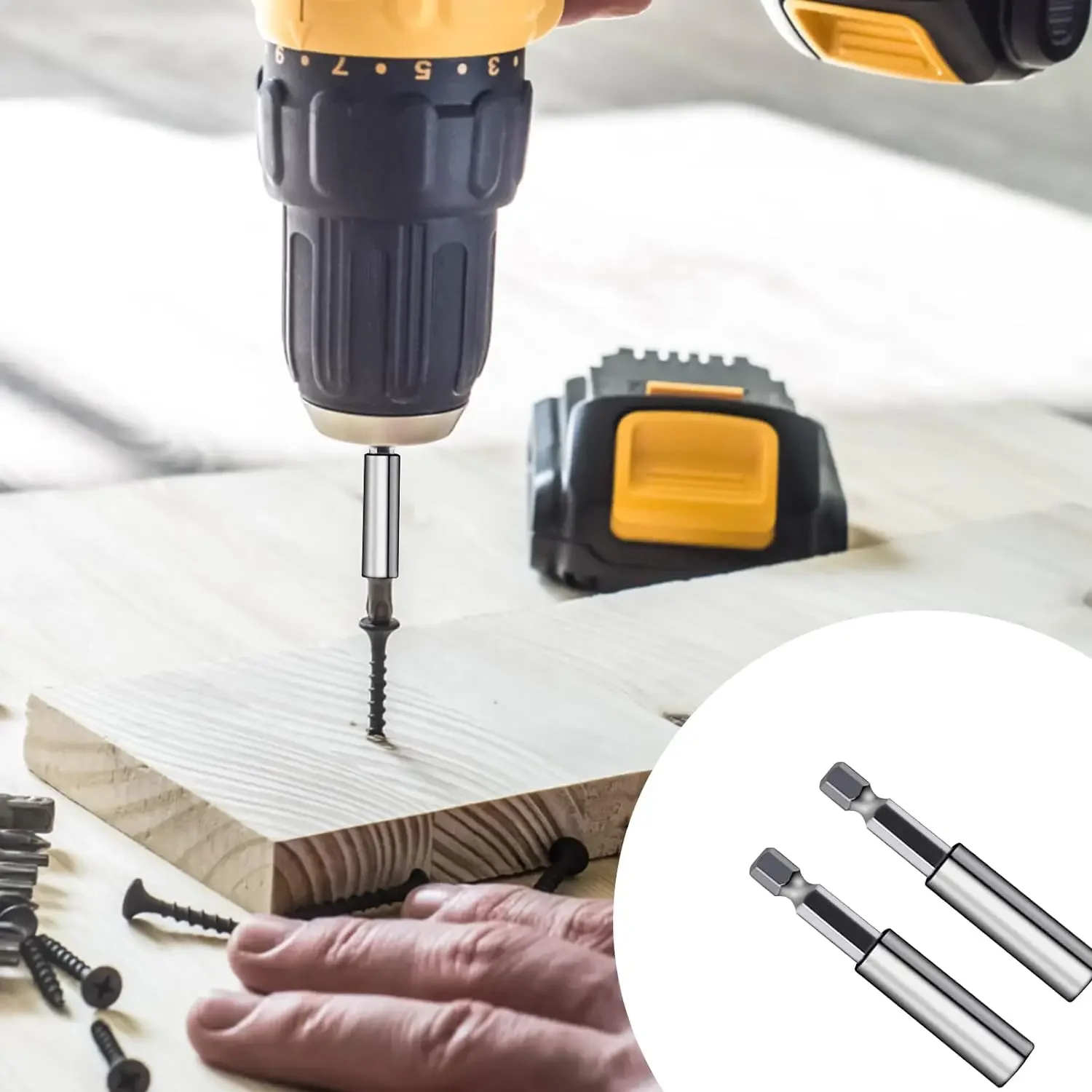 Imagem -03 - Chave de Fenda Magnética Extensão Rod Barras Elétrica Broca Adaptador Quick Change Mão Ferramenta Peças Hex Shank 60 mm 4