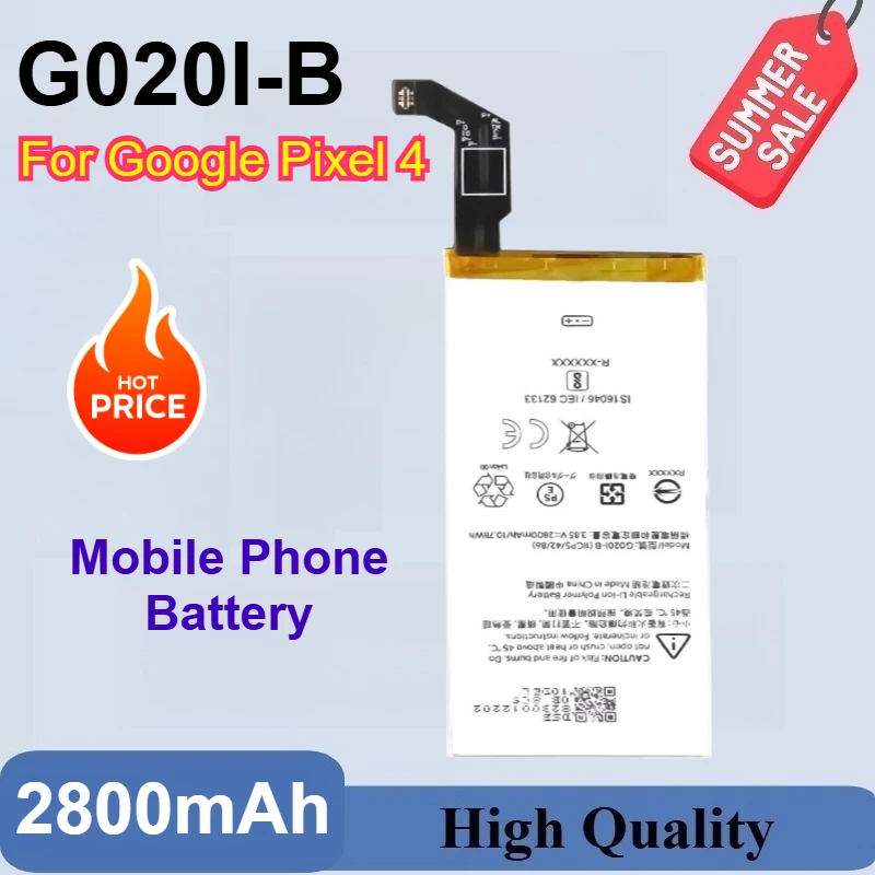 100% New High Quality G020I-B Replacement Battery For Google Pixel4 Pixel 4 Mobile Phone Bateria Battery 2800mAh