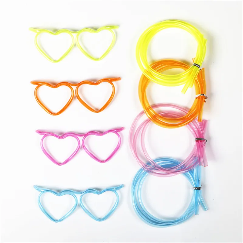 1 Set Straw Glasses Funny Soft PVC Glasses Flexible Drinking Straws Kids Party Supplies Bar Supplies Creativity Toy Kids Gift