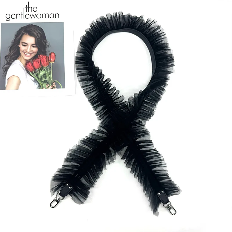 

Trendy PU Leather Mesh Lace Bag Strap Detachable Replacement Crossbody Bag Strap Mesh Phone Chain Bags Accessories