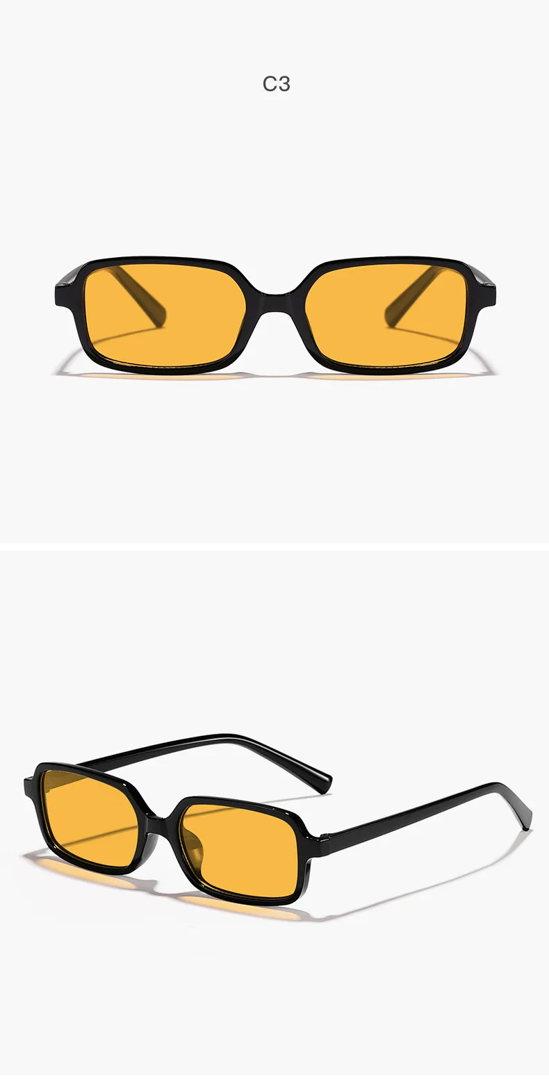 Neue Vintage Quadratische Sonnenbrille für Damen und Herren Marken-Rechteck-Sonnenbrille Ovale Brillen für Männer und Frauen – Detail 11