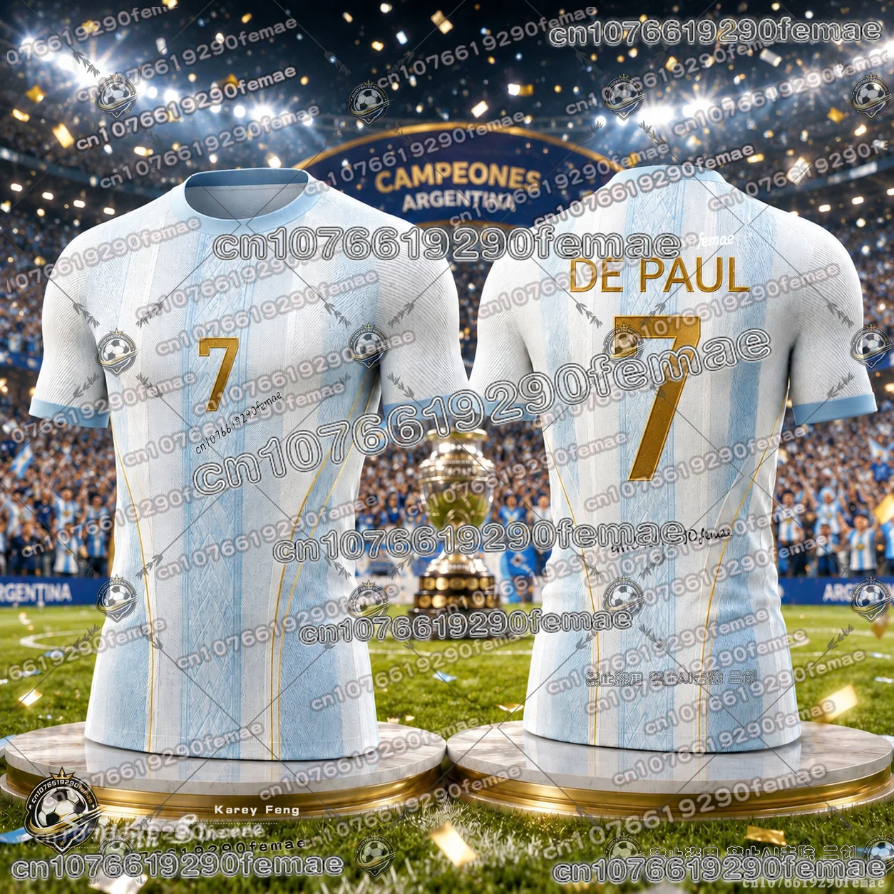 2026 Argentina Soccer Fan Special Commemorative Jersey Kids Adults Men Women Breathable Comfortable Sports Casual T Shirt Top