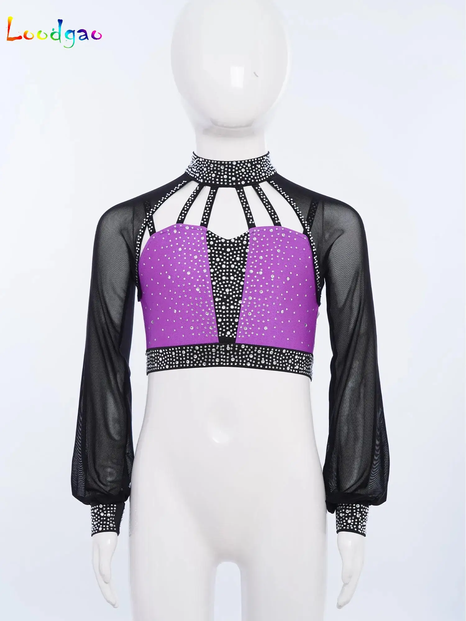 

Kids Girls Child Crop Tops T Shirts for Ballet Lyrical Dance Stage Performance Workout Rhythmic Gymnastics Modern Dance Clothes