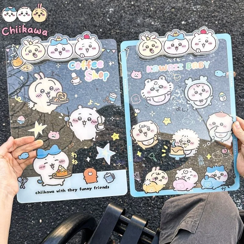 

Подставка для документов A4 из фанеры Chiikawa: доска для записей совещаний и рисования, милый креативный мультяшный дизайн Hachiware Usagi, высокопрозрачный акрил