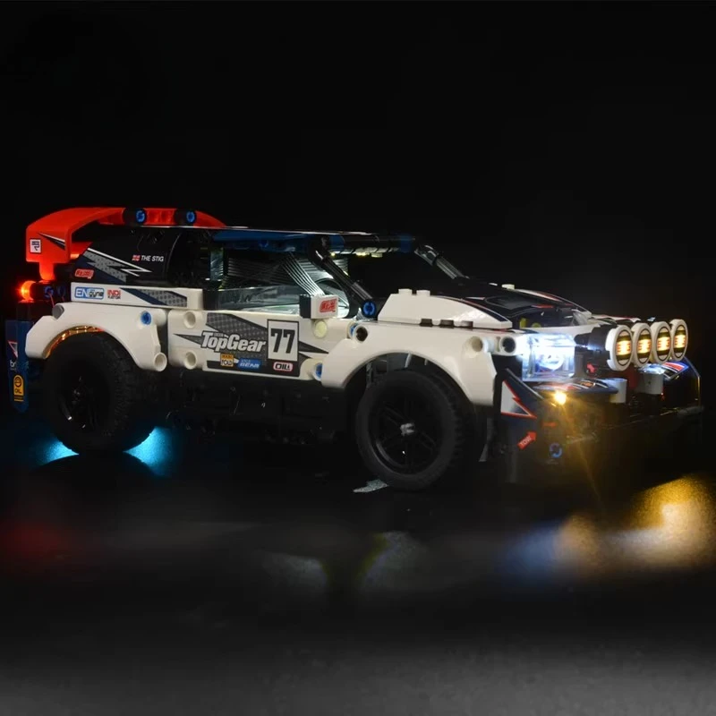Conjunto de iluminação LED adequado para carro de rally de engrenagem superior controlado por aplicativo LEGO Technic 42109 (não incluindo blocos de construção)