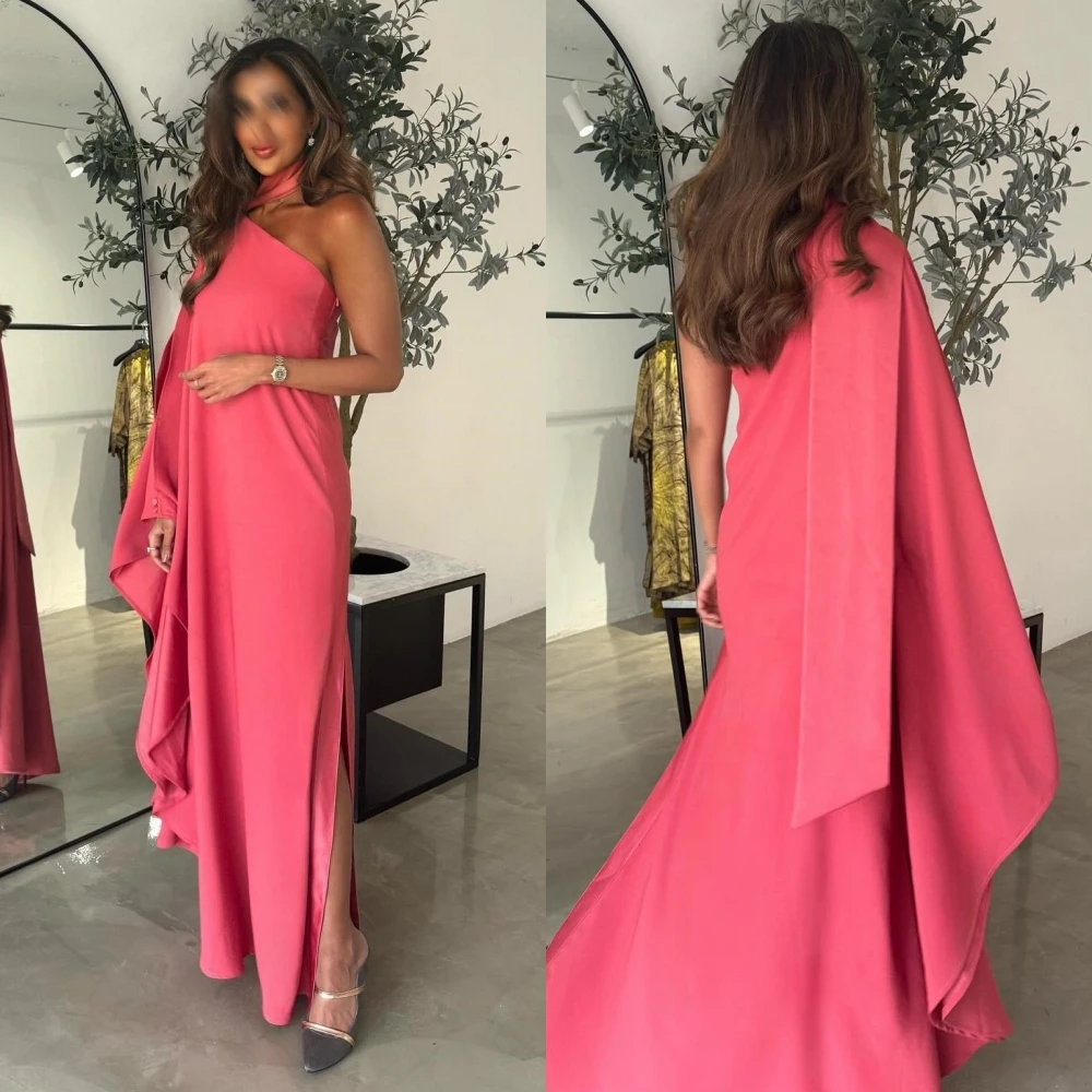 Jiayigong High Quality Exquisite  Satin Ruched Christmas A-line One-shoulder Bespoke Occasion Gown Midi Dresses