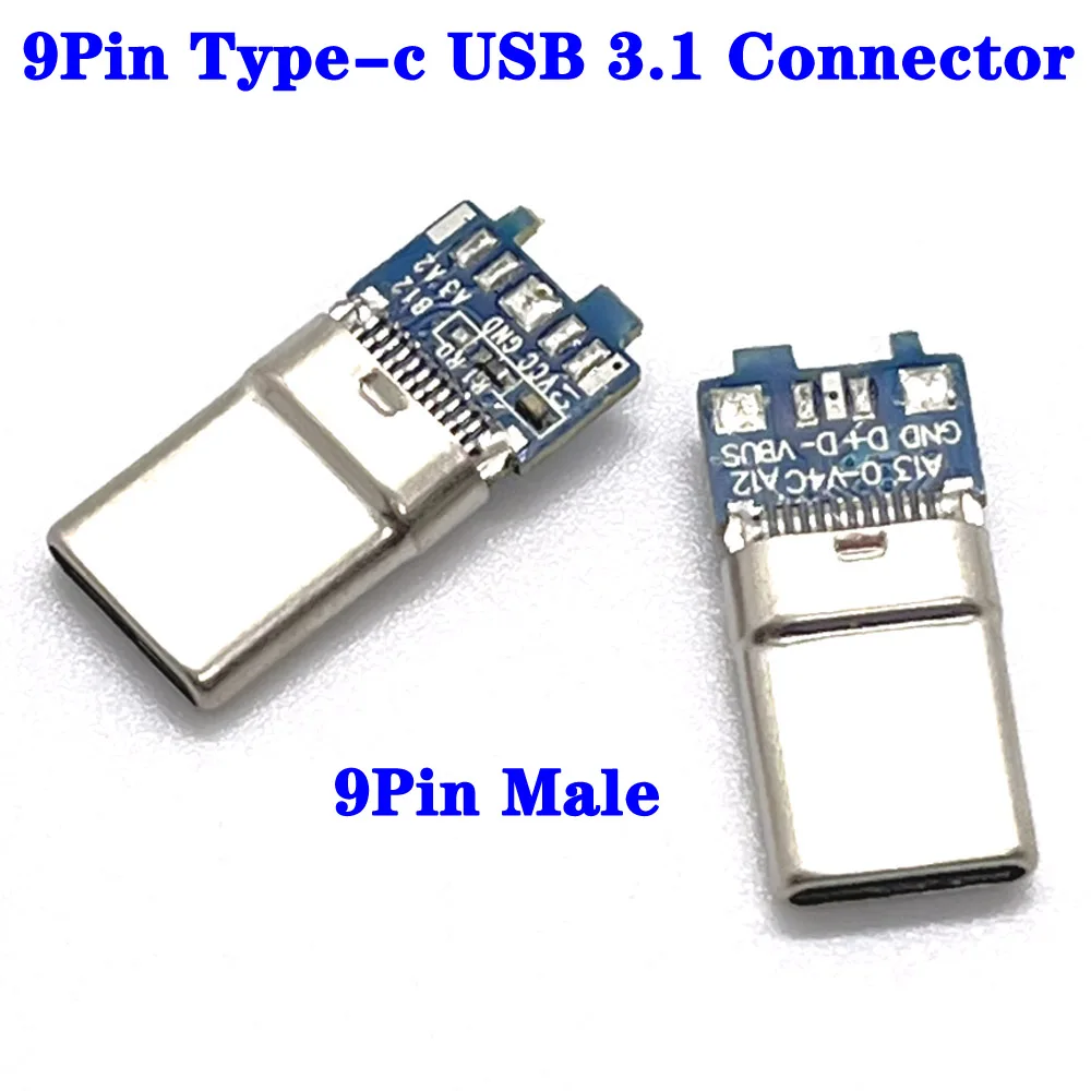 

TYPE C USB 3.1 9Pin Male Plug Welding Connector Adapter with Housing Type-C Charging Plugs Data Cable Accessories Repair