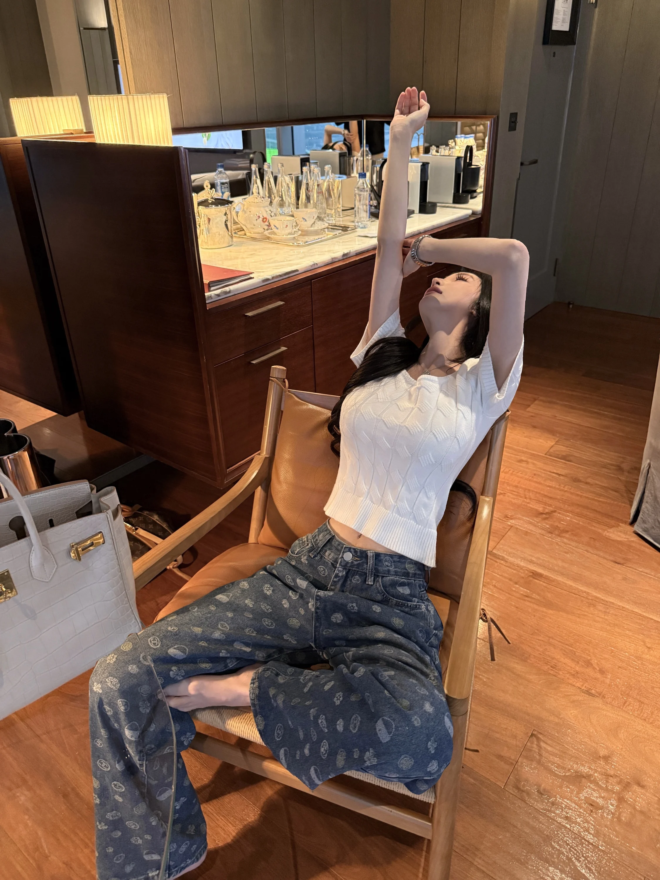 

Новые женские джинсы Qiauuu Early Spring: повседневные, широкие, прямого кроя, с цветочным принтом, на молнии, с завышенной талией