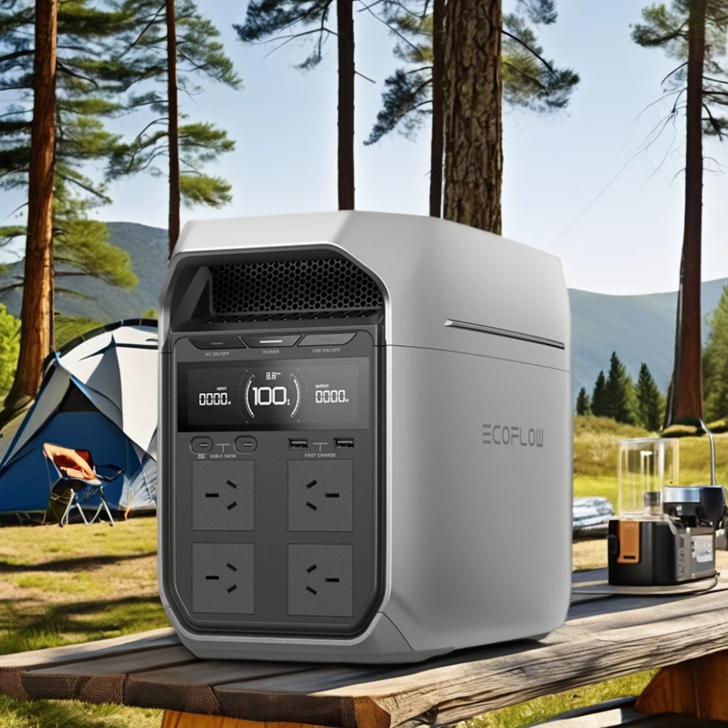 1800W Portable Power Station Solar Generator Charging Station MPPT Controller External Battery Flashlight Car