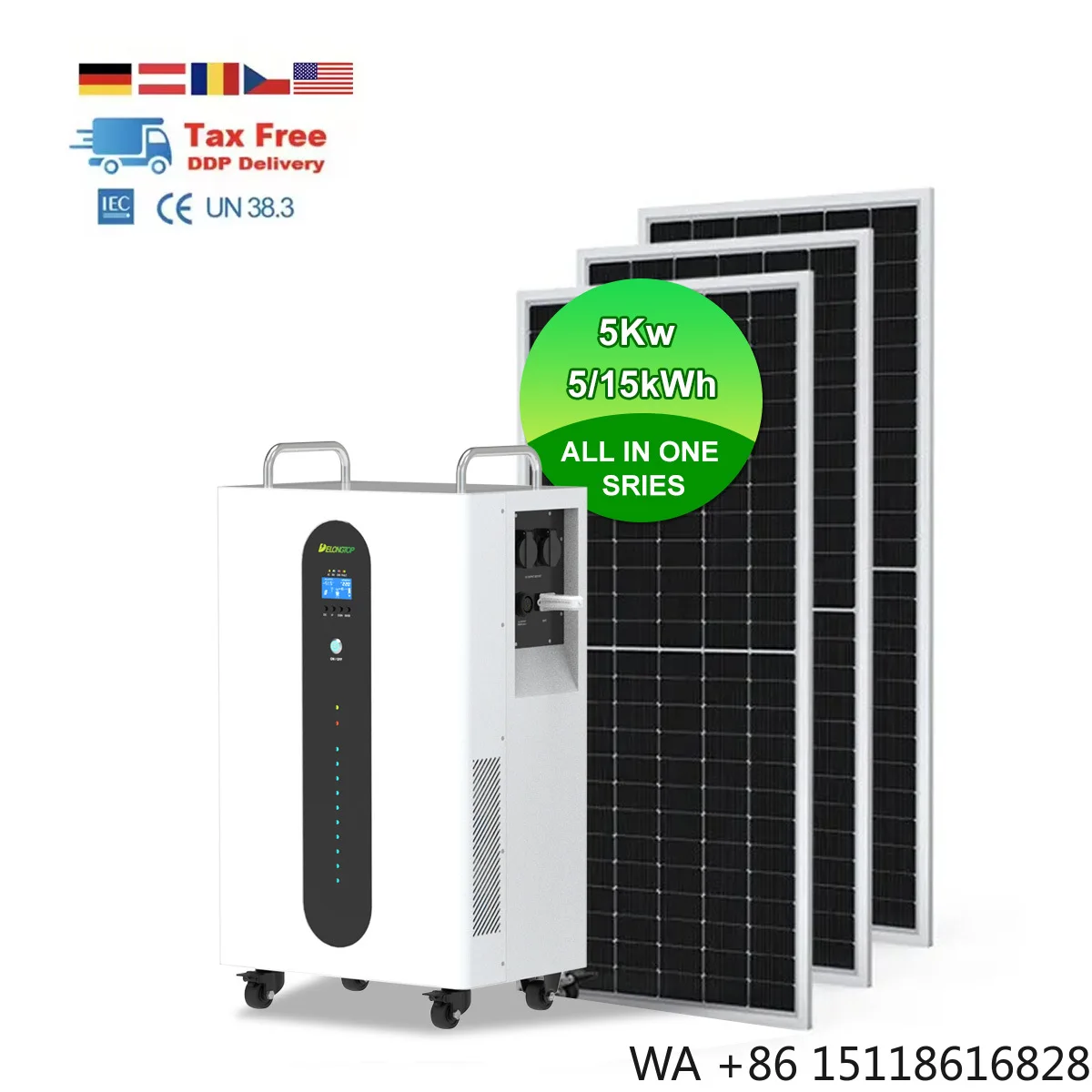 Byd Battery Lifepo4 Power Wall Battery All in One Complete Home Solar System Kit Hybrid 5kw 10kw Pv Storage