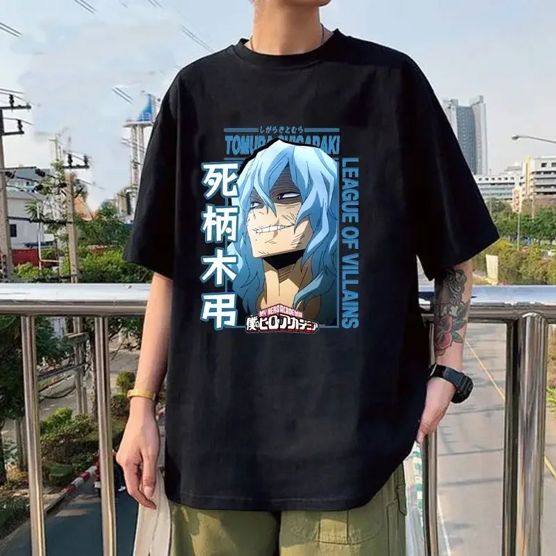 Funny Shigaraki Tomura Printed T-shirts For Women Men Summer Short Sleeve Anime Loose T-shirt Creative Personalized Tops